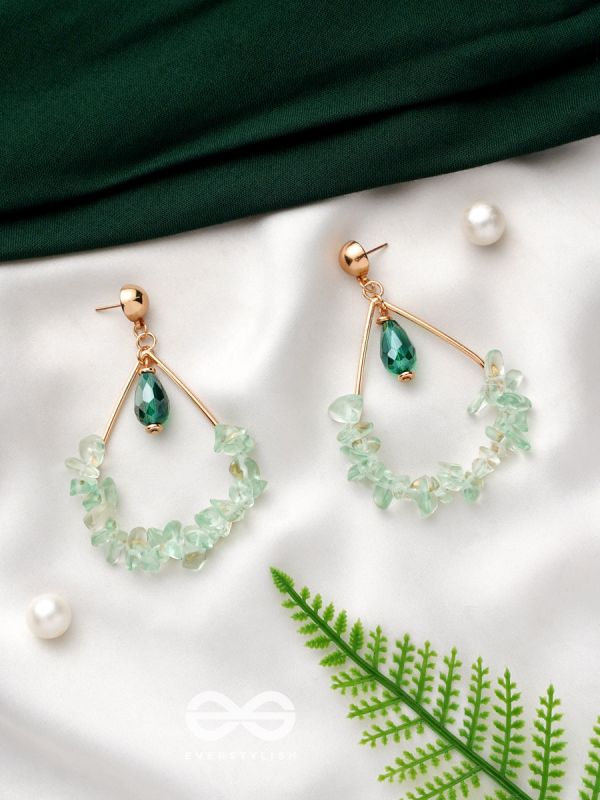 The Frosted Forest- Golden Embellished Earrings