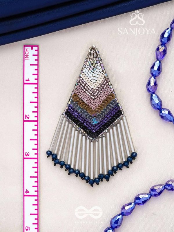 Akshaja- The Shimmering Diamond- Sequins and Glass Beads Embroidered Earrings