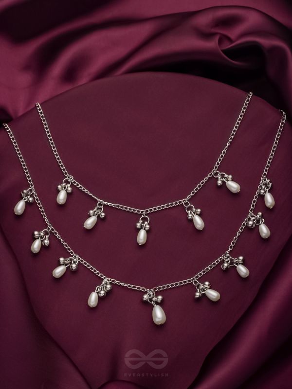 The Star-Studded Sky- Oxidised Pearls Layered Necklace