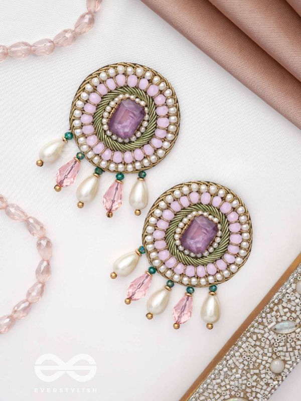 Uditi- The Rising Sun- Pearls & Stones Embroidered Earrings