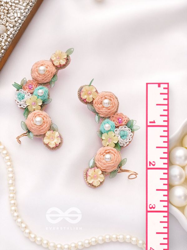 Meghamala - The Garland Of Clouds - Sequins, Beads, Pearls And Resham Hand Embroidered Earrings