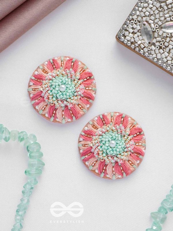 Priyasha - The Beloved Desire - Resham, Cutdana And Beads Hand Embroidered Earrings