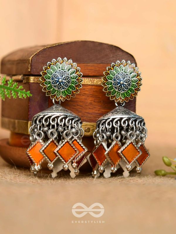 THE FLAMING FUSIONS- EMBELLISHED OXIDISED JHUMKI