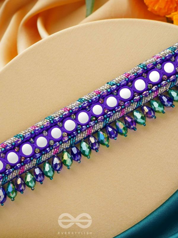 Edhas - The Luminous Radiance - Mirror, Beads And Cutdana Hand Embroidered Neckpiece