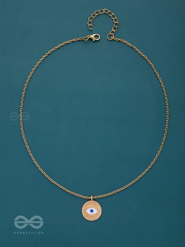 An Eye For An Eye - Golden Casual Neckpiece With Anti-Tarnish Coating 