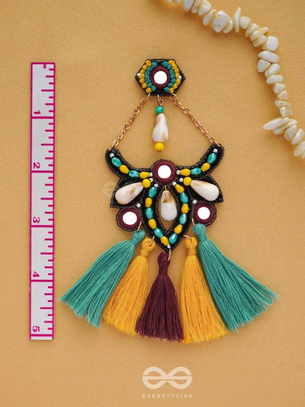 Rochana - The Assorted Gleam - Mirrors, Beads And Resham Hand Embroidered Earrings (Multicolor)