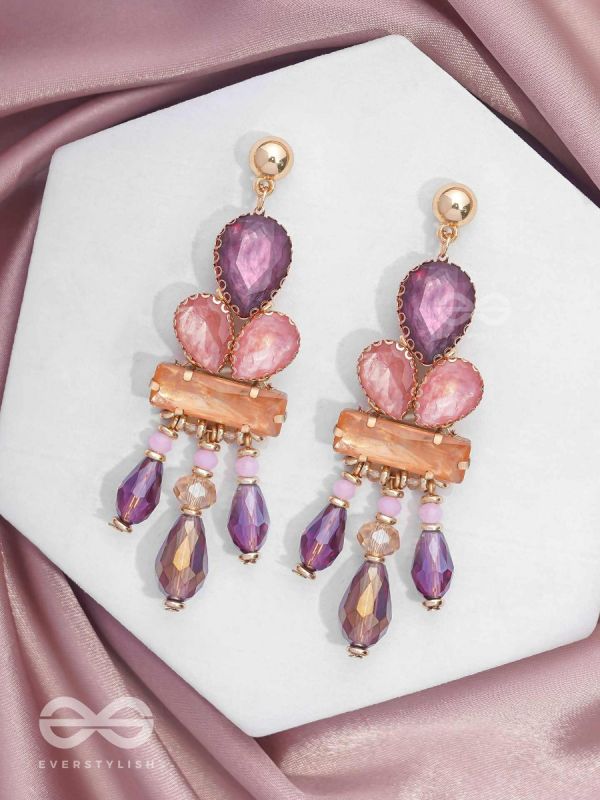 The Radiant Cascade - Golden Embellished Earrings