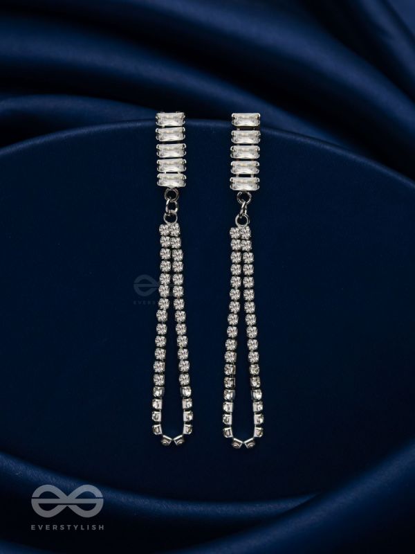 Gala Night - Silver Embellished Earrings 