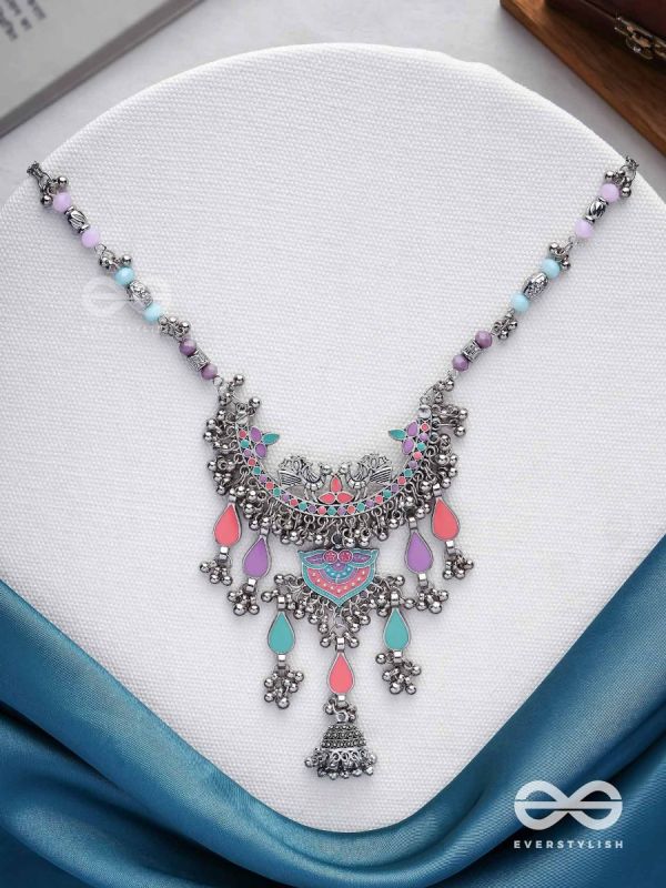 The Peacock Union - Enamelled Oxidised Neckpiece