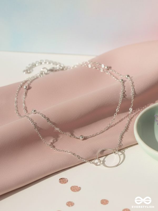 The Lavish Layers Of Elegance - Silver Multilayered Neckpiece With Anti-tarnish Coating