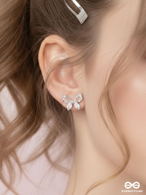 Pristine excellence - Crystal butterfly studs 