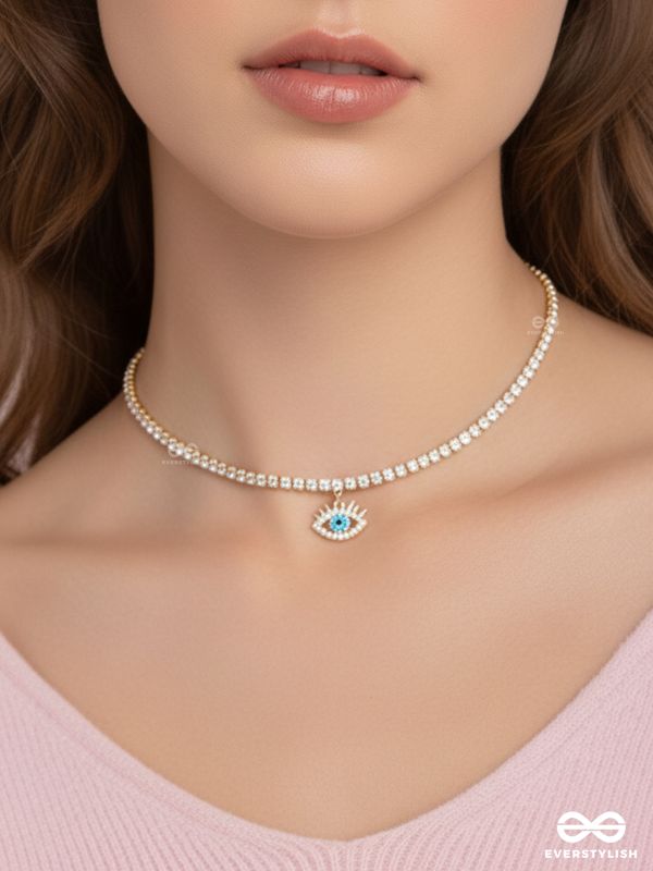 EVIL EYE SPARK- DAINTY CHOKER WITH CRYSTALS