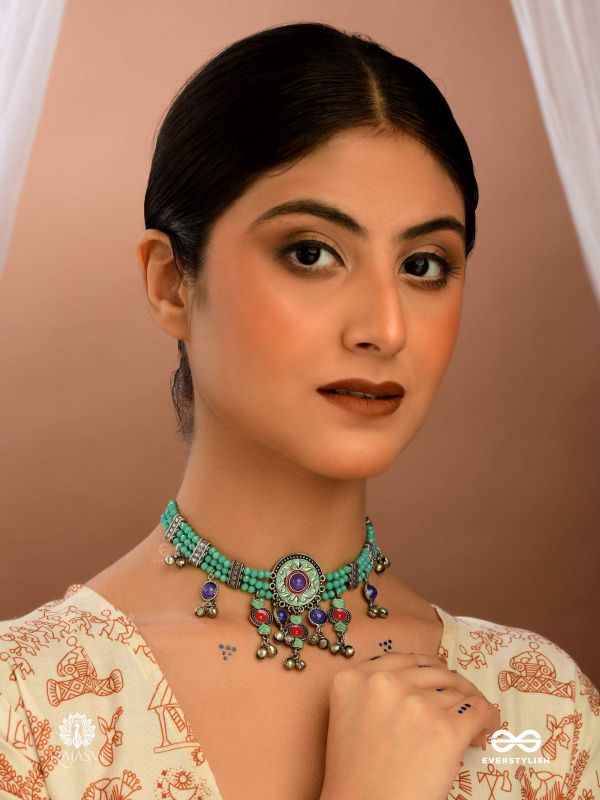 BOHO BEAT - MULTI-CHARM ENAMELLED CHOKER