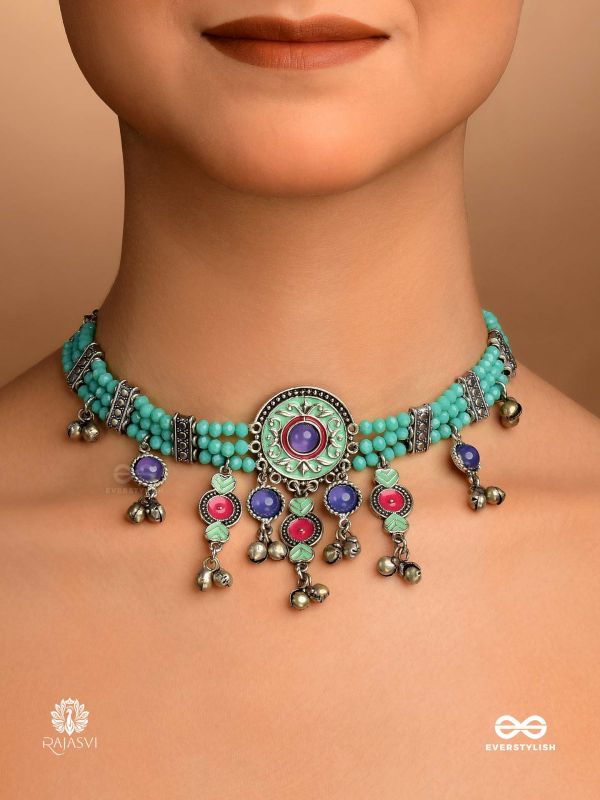 BOHO BEAT - MULTI-CHARM ENAMELLED CHOKER