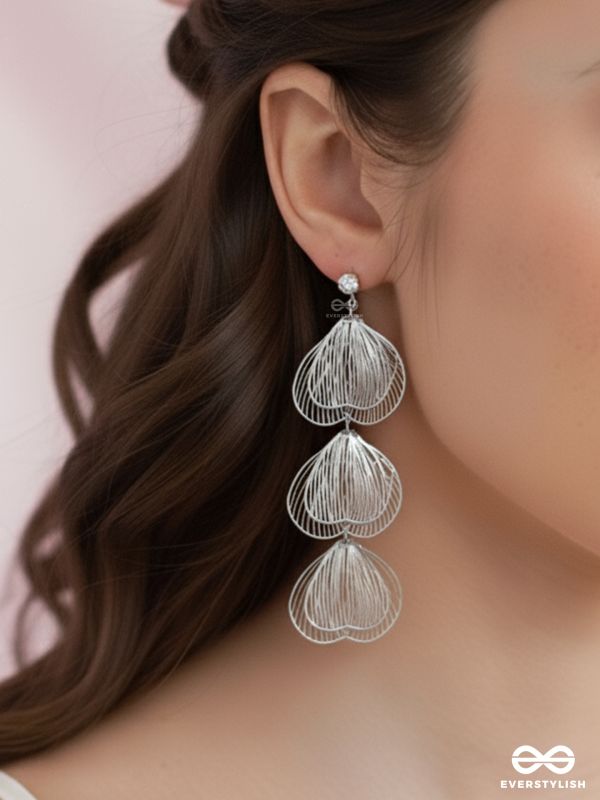 SHIMMER SHOWER – LUXE DROPLET EARRINGS IN SILVER TONES
