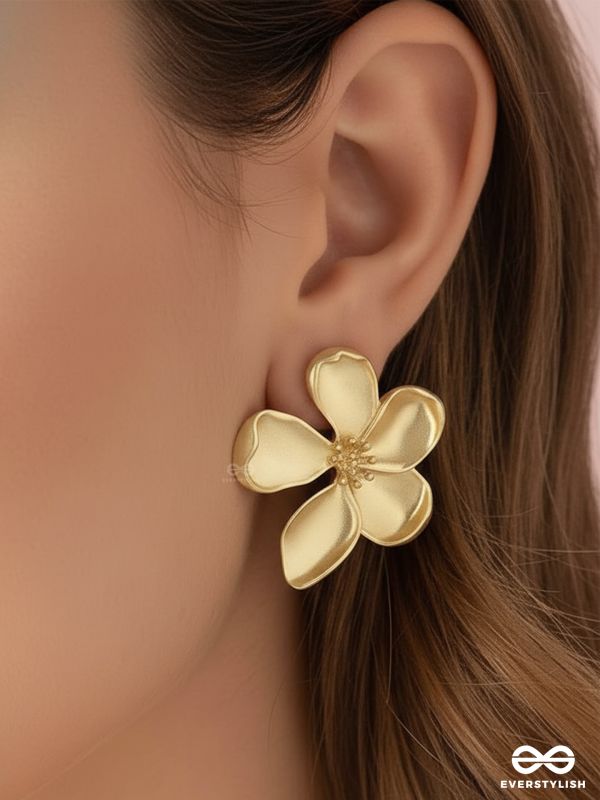 MELLOW MARIGOLD – MATTE FINISH FLORAL EARRINGS