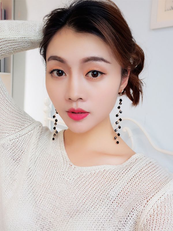 The Branched Elegance Dangling Earrings- Black