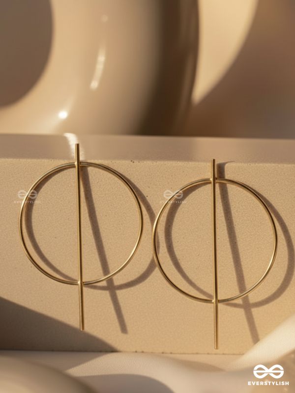 An Elegant Delight Golden Geometric Earrings