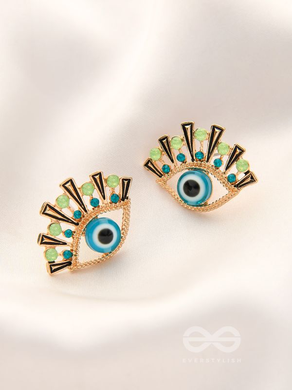 The Evil-Eye Protector Bedazzled Stud Earrings