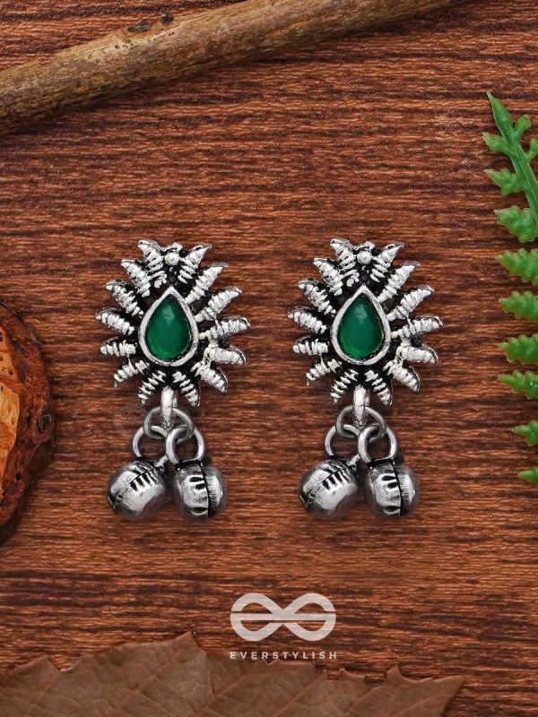 The Flared Droplet Studs (Emerald Green) - The Melodious Ghungroo Collection