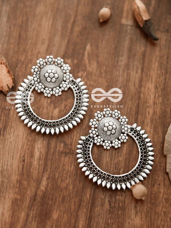 The Beauteous Eclipse - Oxidised Boho Earrings