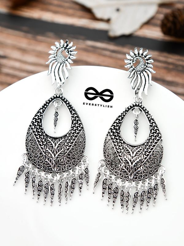 The Intricate Artwork Danglers - The Oxidised Boho Collection
