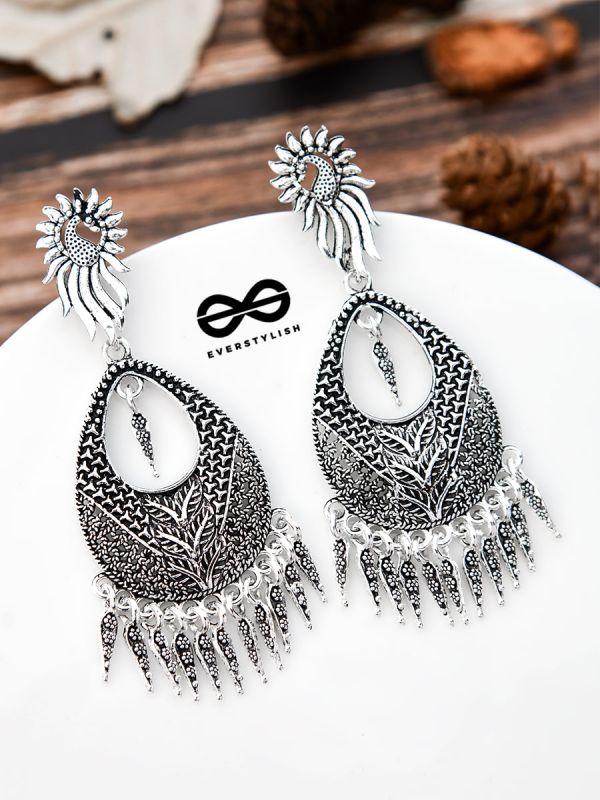 The Intricate Artwork Danglers - The Oxidised Boho Collection