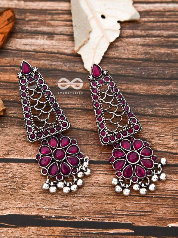 The Elegant Jaw Droppers - Ruby Red - The Embellished Oxidised Collection