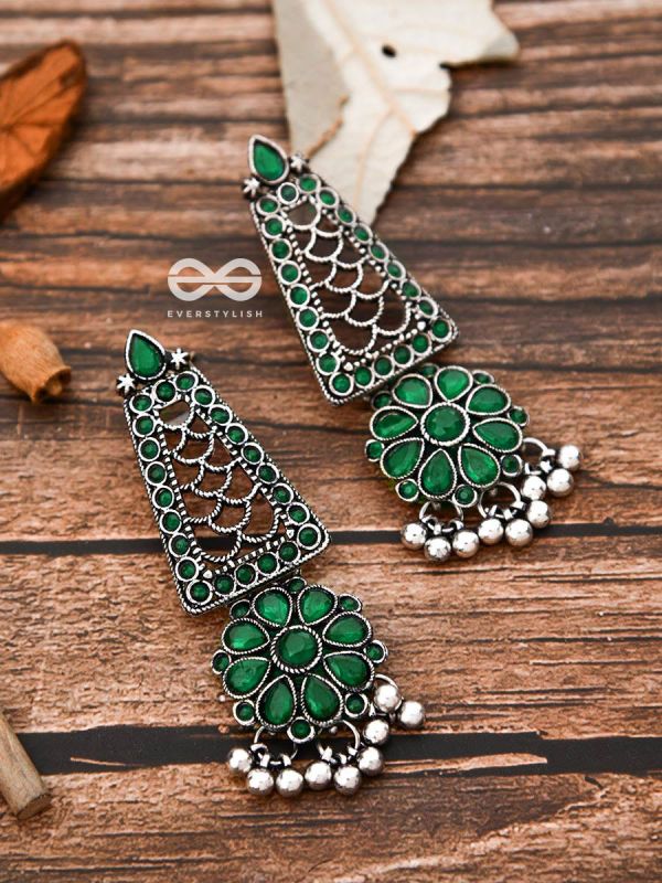 The Elegant Jaw Droppers - Emerald Green - The Embellished Oxidised Collection