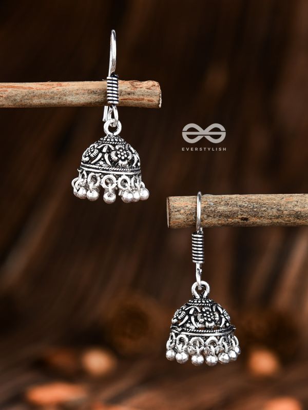 The Cute Little Intricate Floral Jhumkis- Tiny Trinket Earrings