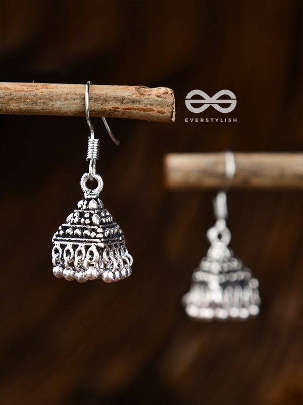 The Cute Little Pyramid Jhumkis- Tiny Trinket Earrings