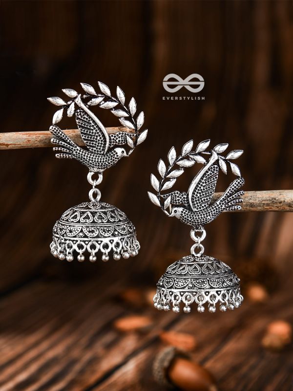 The Messengers of Peace Oxidised Love Jhumkis