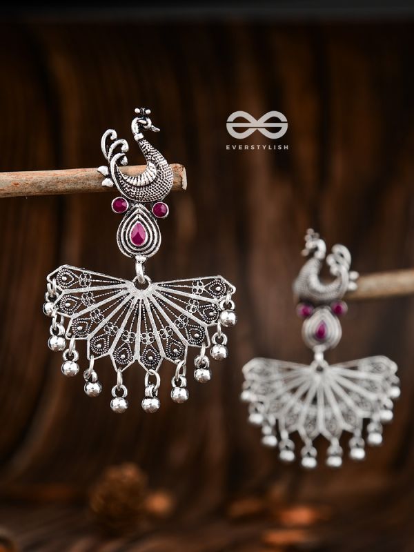 The Fabulous Fanning Peacock (Ruby Red) - Embellished Oxidised Collection