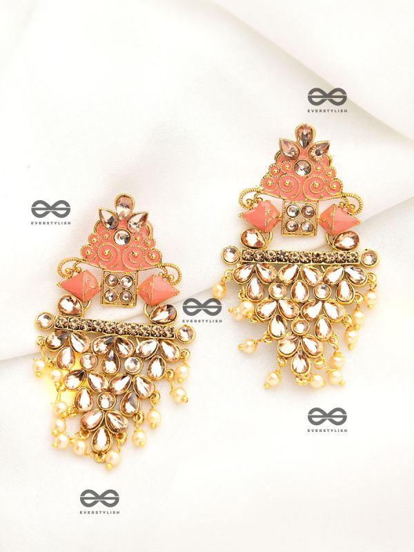 The Marvellous Meenakari Collection - Aanya Earrings - Coral