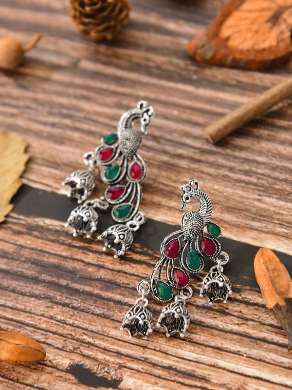The Artistic Peacock Polki Style Earrings