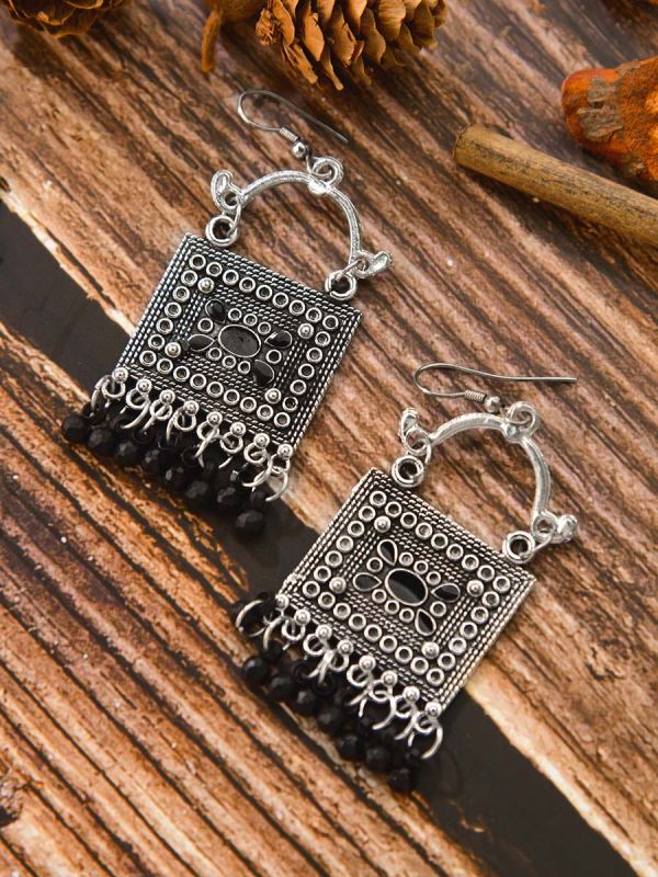 The Embellished Trunk - Oxidised Boho Earrings