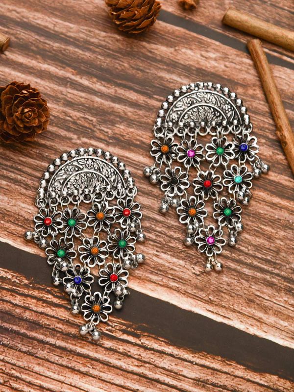 The Ethnic Ecstasy - Oxidised Boho Earrings
