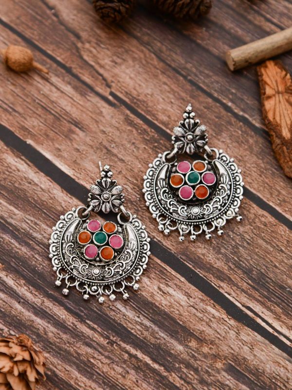 The Peppy Touch - Oxidised Boho Earrings