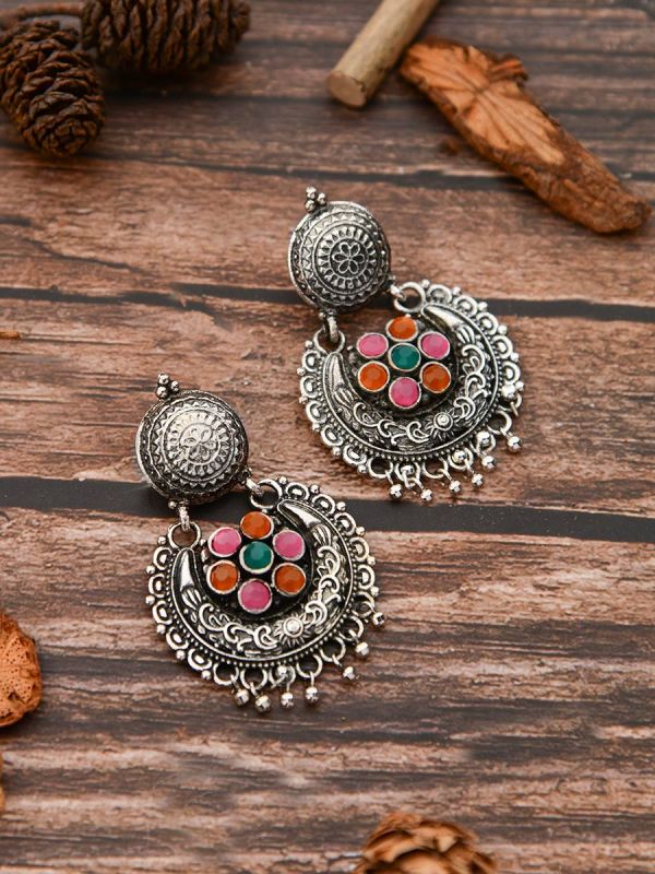 The Peppy Touch - Oxidised Boho Earrings