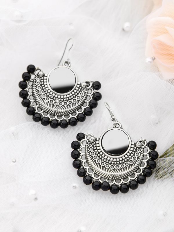 The Elegant Tribals - Silver Oxidised Earrings