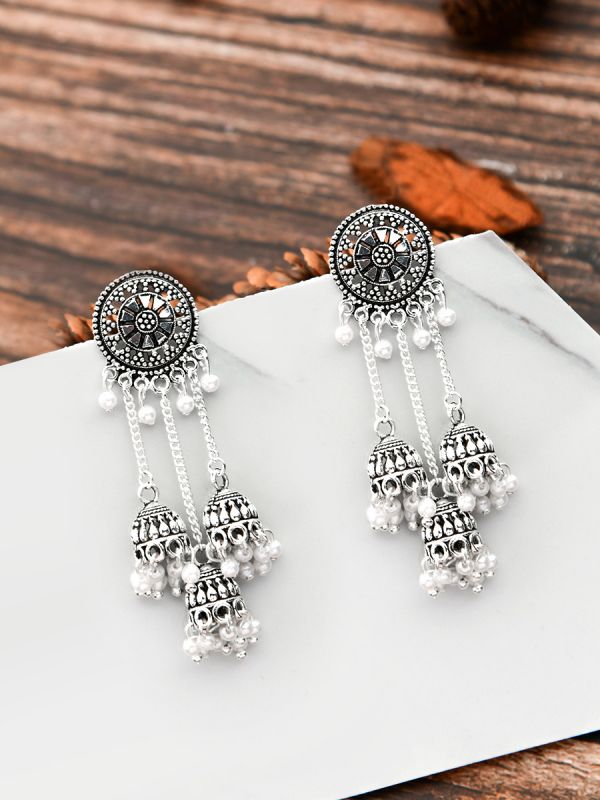 An Intricate Delight - Triple Boho Jhumkis