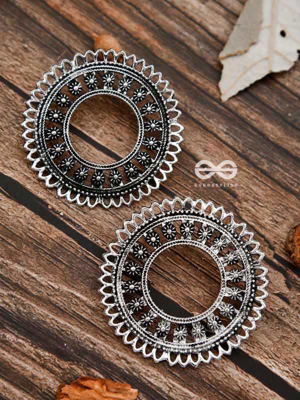 The Floral Sun - Oxidised Boho Earrings