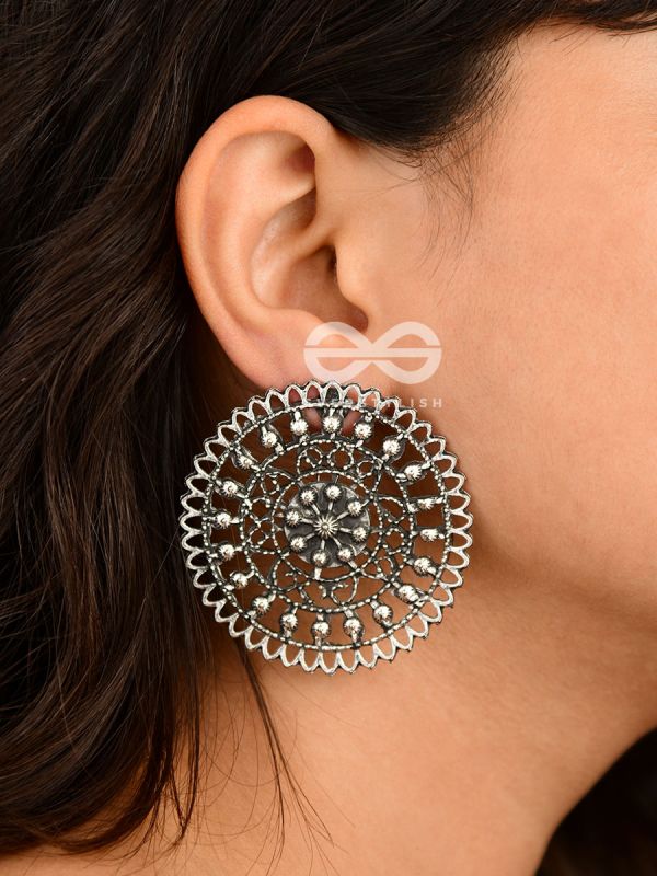 The Dotted Sun - Oxidised Boho Earrings