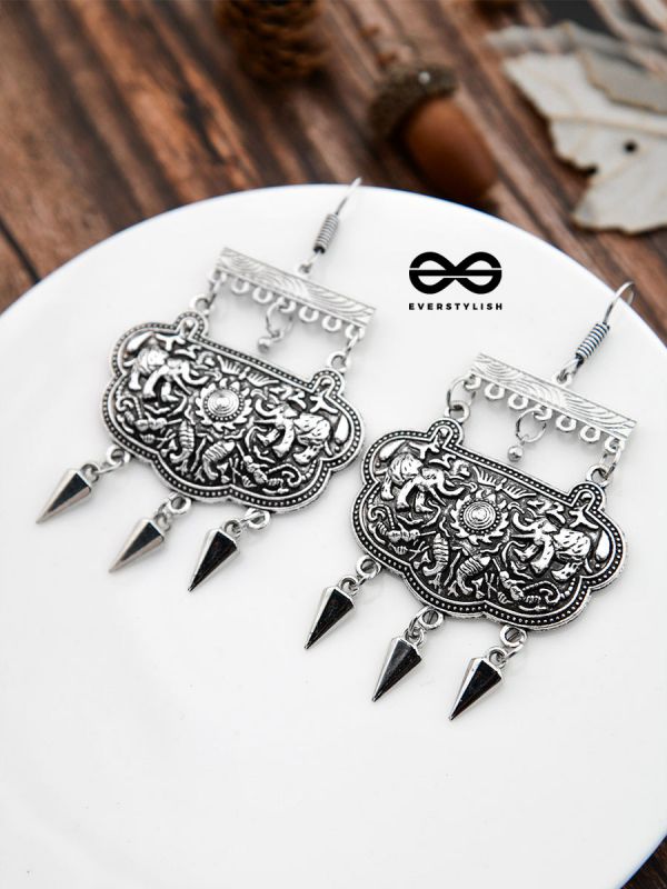 A History Inspired Artwork - Oxidised Boho Earrings