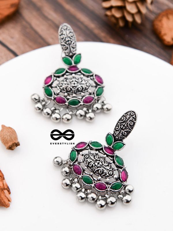 The Intricate Artistry (Pink-Green) - The Embellished Oxidised Collection