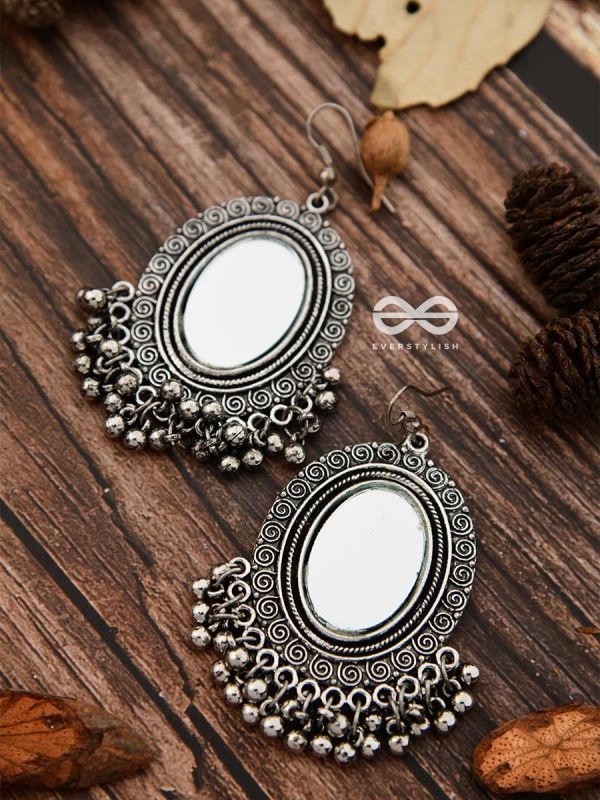 The Vintage Mirrors - Oxidised Boho Earrings