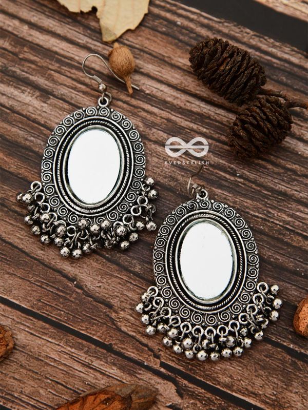The Vintage Mirrors - Oxidised Boho Earrings