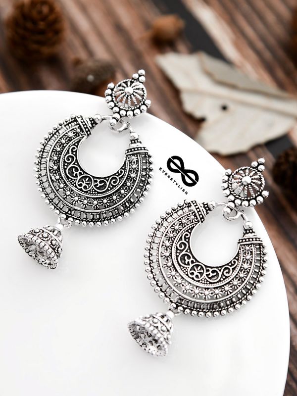 The Intricate Motifs - Oxidised Boho Earrings