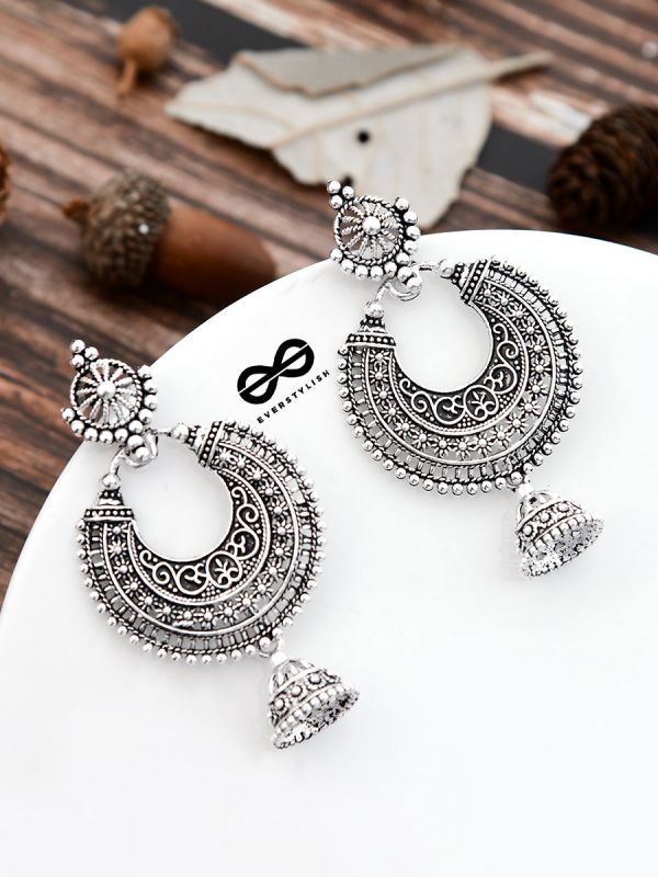 The Intricate Motifs - Oxidised Boho Earrings