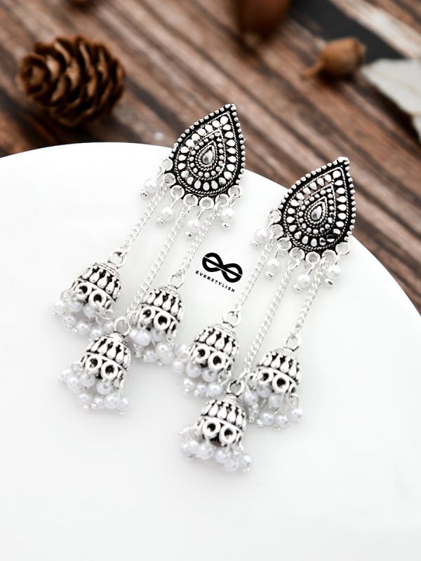 The Intricate Droplet - Triple Boho Jhumkis